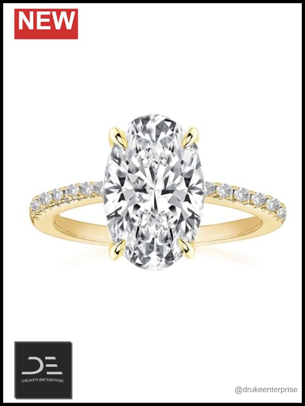 925 Sterling Silver Oval Engagement Ring Solitaire CZ Promise Ring